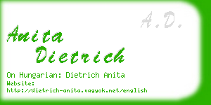 anita dietrich business card